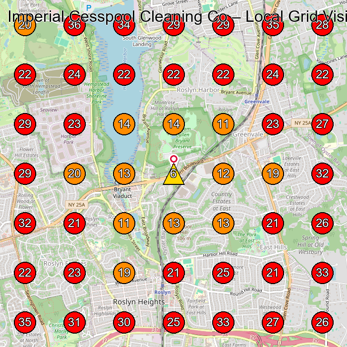 Imperial Cesspool Cleaning Co GeoGrid visibility map for Plumber in Port Washington